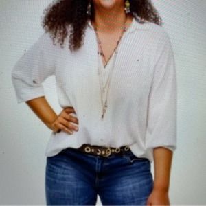 Cabi Off White Ideal Button Up Top Medium NWOT #5715